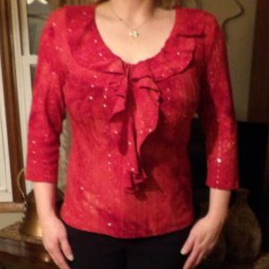 Cato red sequin shirt